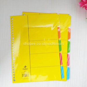 FORTE DEVIDER BINDER B5 5 WARNA / PEMBATAS BINDER A5 / FORTE DEVIDER BINDER A5 10 WARNA