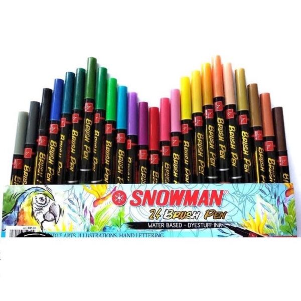 SNOWMAN BRUSH PEN COLOUR / BRUSH PEN MURAH / SPIDOL BRUSH PEN SNOWMAN / SPIDOL WARNA / BRUSH PEN SNOWMAN