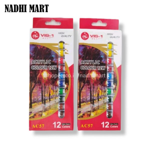 CAT LUKIS / CAT AKRILIK / CAT ACRYLIC / CAT ACRILIC / CAT ALAT LUKIS / CAT LUKIS ANAK / LUKIS 12 WARNA / ACRYLIC COLOUR VIS1 AC57 12W 6ML