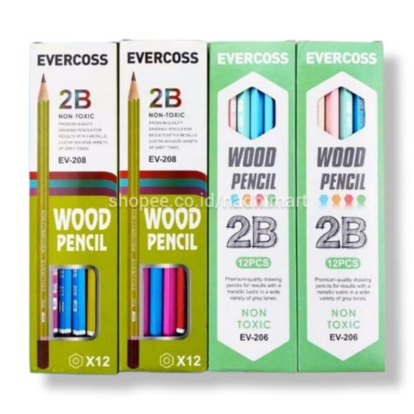 EVERCOSS PENSIL 2B / PENSIL MURAH / PENSIL ANAK / PENSIL EVERCOSS 2B EV-208 EV-206
