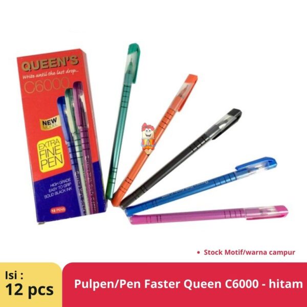 Pulpen / Pena Faster Queen C6000 1 lusin isi 12 pcs