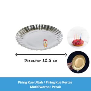 Piring Kue Ultah / Piring Kertas /piring pesta Motif/warna Perak