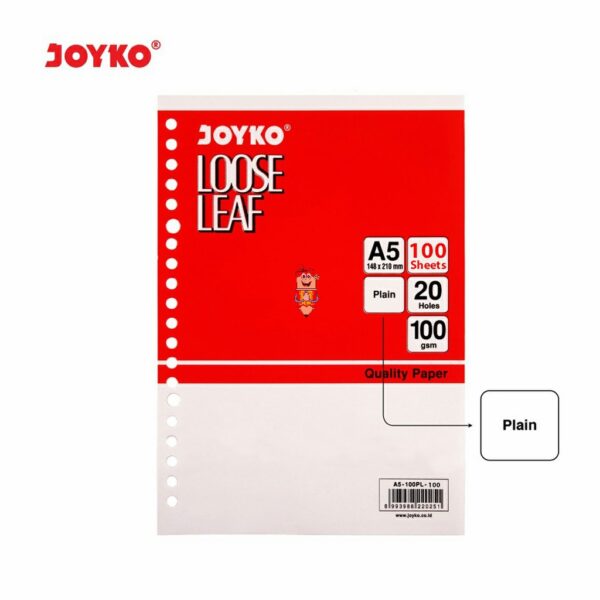 Loose Leaf Isi Kertas File Binder Joyko A5-100PL Plain - 100 Lembar