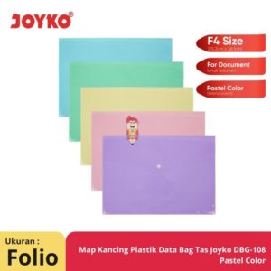 Map Kancing Plastik Data Bag Tas Joyko DBG-108 Pastel Color