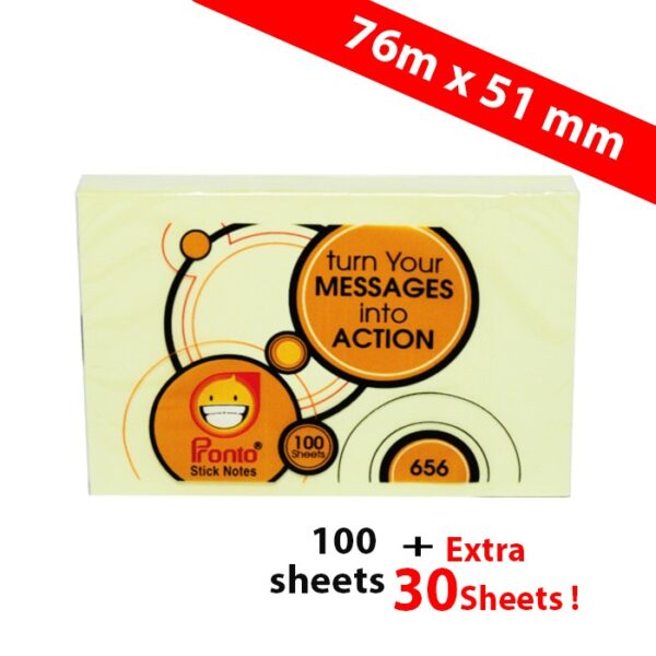 Sticky Notes Pronto 656 (isi 100 sheets + Extra 30 sheets)