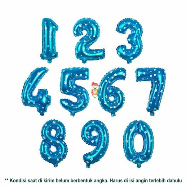 Balon foil angka biru - balon foil angka biru - balon foil angka