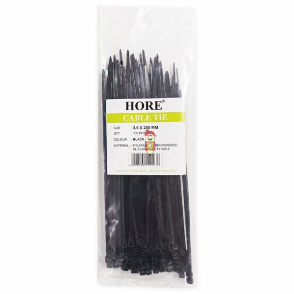 Kabel Ties/Pengikat Kabel Hore 3.6 x200mm Black