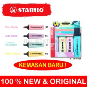 NEW ! STABILO BOSS PASTEL SET ISI 4 (404075)