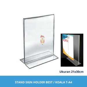 Sign Holder Acrylic / Holder Brosur / Tempat Brosur Akrilik T - A4