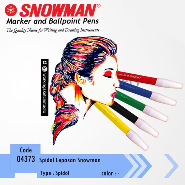 Spidol Lepasan Snowman isi 3pcs