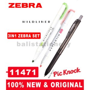 Highlighter Midliner Zebra + Pulpen Picknock (3in1)