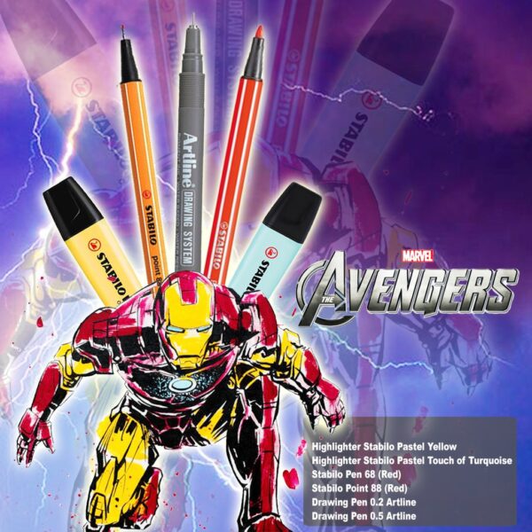 Avenger Art set 6 colors (Iron Man Version)