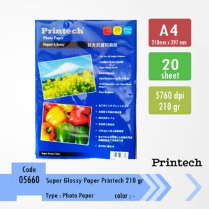 Kertas foto Super Glossy A4 Printech 210 gr