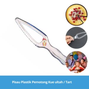 Pisau Plastik Pemotong Kue ultah / Tart - Transparan / bening