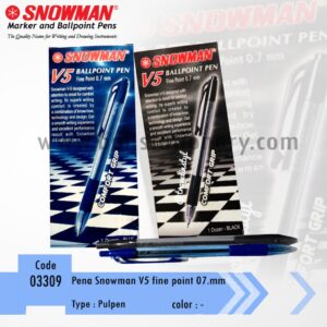 Pena Snowman V-5 Ballpoint Pen 0.7mm