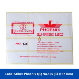 Label Stiker Phoenix QQ No.135 Kertas Harga Nama Undangan 34 x 67 mm