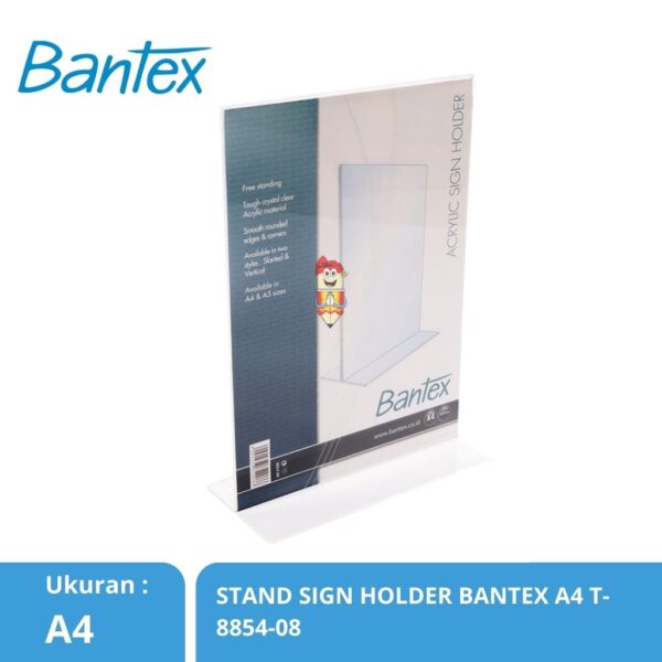 Display Akrilik T / Acrylic sign holder / tempat brosur / Bantex 8854