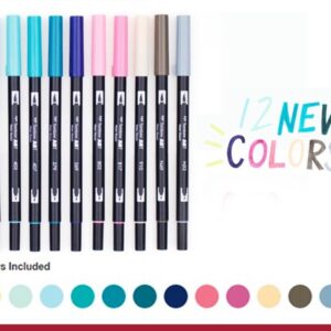 NEW ! Tombow Dual Brush Pen New 12 Color