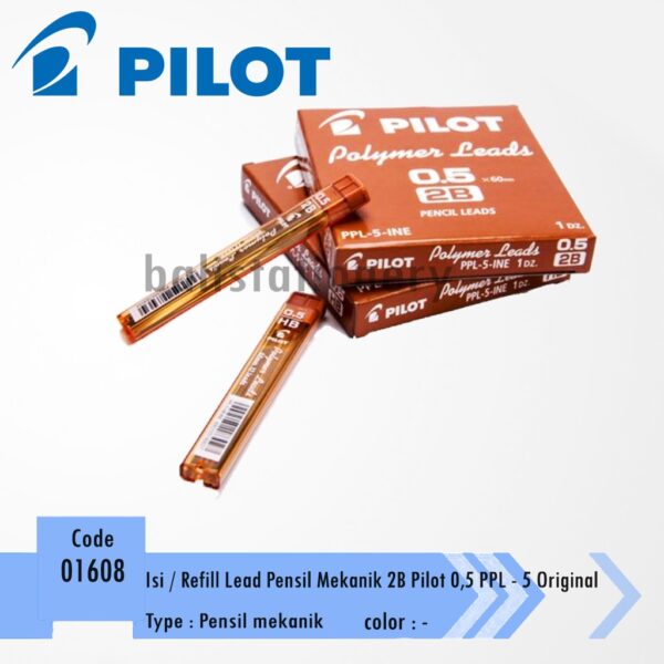 Isi / Refill Lead Pensil Mekanik 2B Pilot 0,5 PPL - 5 Original