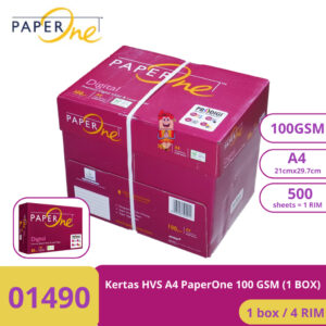 Kertas HVS / foto copy / print ukuran A4 PaperOne 100 gsm ( 1 Box )