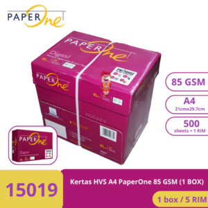 Kertas HVS / foto copy / print ukuran A4 PaperOne 85 gsm ( 1 Box )