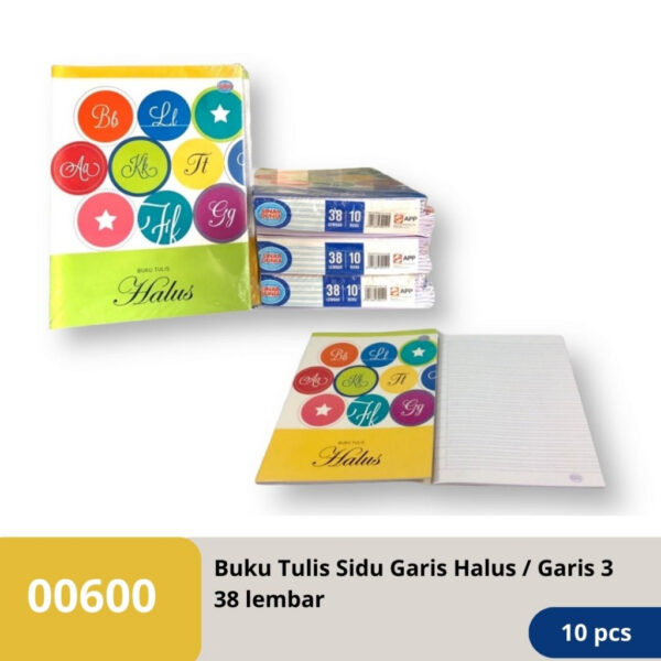 Buku Tulis Sidu Garis 3 / Garis Halus 38 lembar