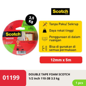 Double Side Tape Foam Scotch 3M 1/2 Inch 110-3b mounting foam