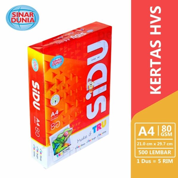 Kertas HVS / print / foto copy / ukuran A4 SiDU ( Sinar Dunia ) 80 GSM