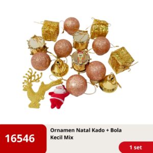 Ornamen Hiasan Natal Christmas Bola Kecil Mix