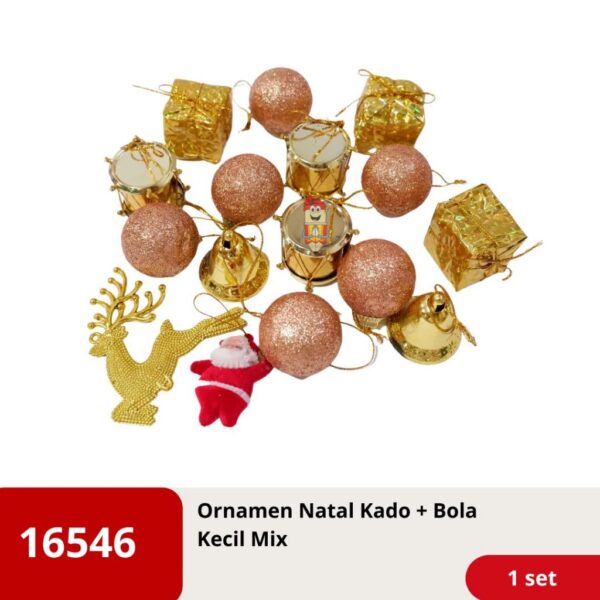 Ornamen Hiasan Natal Christmas Bola Kecil Mix