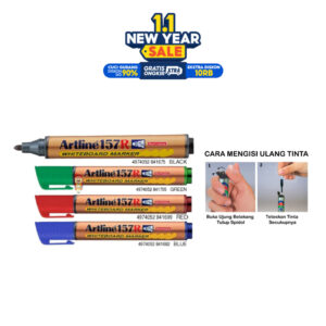 Spidol Artline 157 R White Board Marker Papan tulis Putih