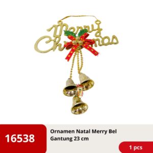 Ornamen Hiasan Natal Christmas Merry Bel Gantung 23 cm