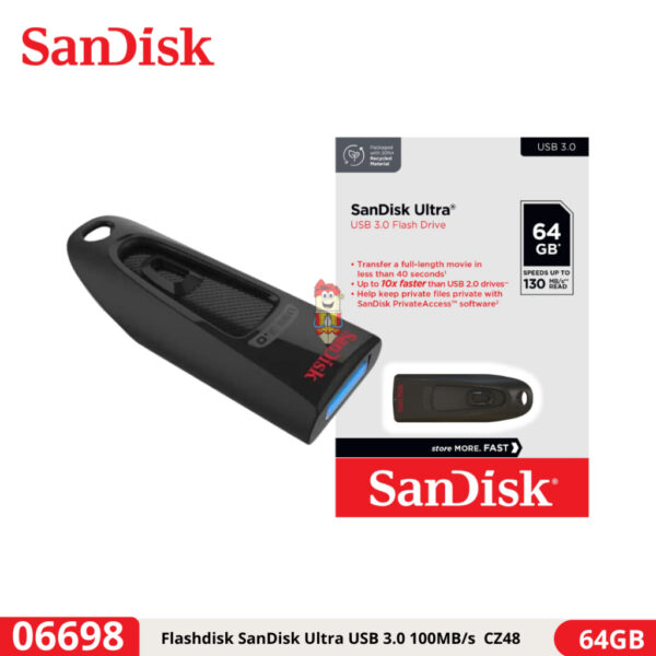 Flashdisk SanDisk Ultra USB 3.0 100MB/s CZ48 64GB