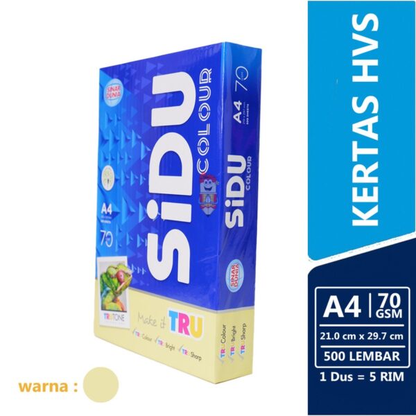 Kertas HVS / print / foto copy / A4 SiDU ( Sinar Dunia ) 70 GSM Kuning