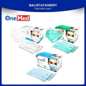 Masker Onemed / Masker Earloop Onemed 3 ply 1box isi 50 pcs