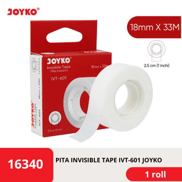 Invisible Tape Pita Perekat Kertas Invisibel Joyko IVT-601 18mm x 33M