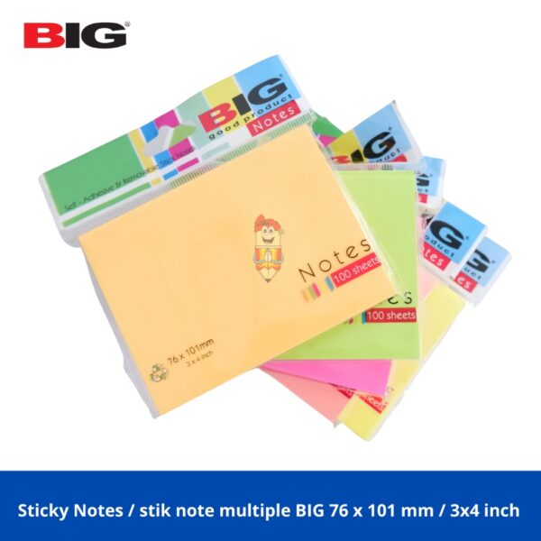 Sticky Notes / stik note multiple BIG 76 x 101 mm / 3x4 inch