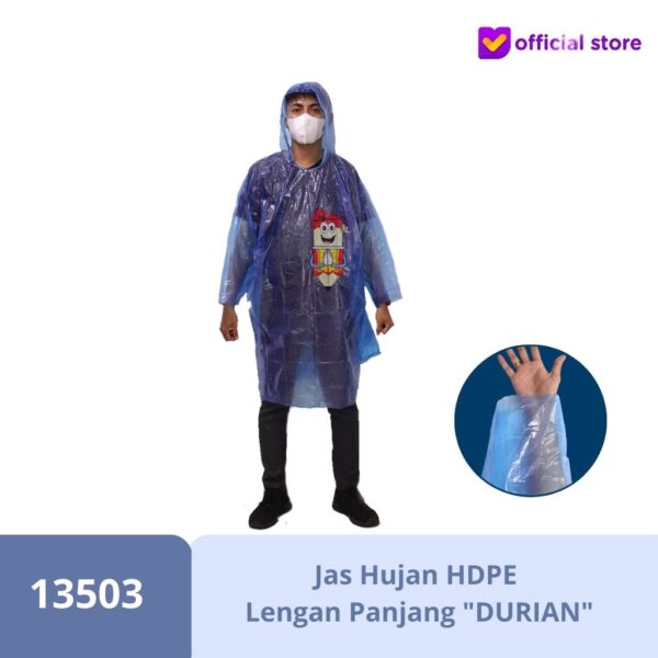 Jas Hujan /Raincoat HDPE Lengan Panjang Ponco Durian