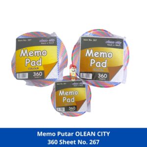Memo Pad Putar OLEAN CITY Motif 4 X 4 inch 360 Lembar No. 267