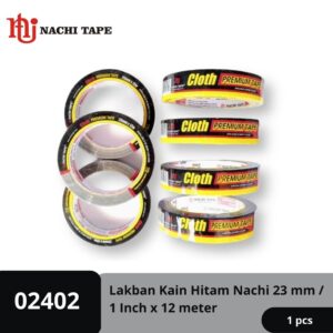 Lakban Kain Hitam Nachi Cloth Tape 23 mm / 1 Inch x 12 meter
