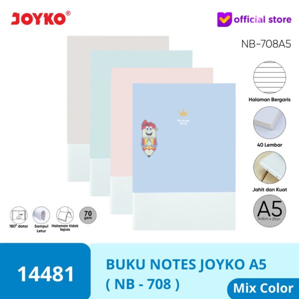 Buku Tulis Catatan Bergaris Ruled Notebook Joyko NB-708 A5