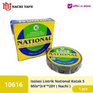 Isolasi / Selotip Kabel Listrik Nachi National 19 mm x 20 Yard Hitam