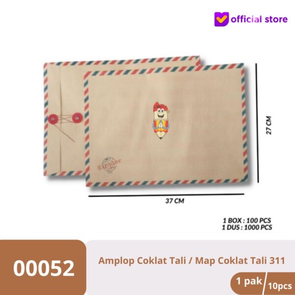 Amplop Coklat / Amplop Lamaran Tali / Map Lamaran Coklat Tali 311