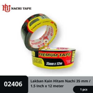 Lakban Kain Hitam Nachi Cloth Tape 35 mm / 1.5 Inch x 12 meter