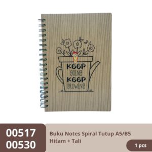 Buku Catatan / Notes / Notebook / Note Book Spiral A5 / B5 Urat Kayu